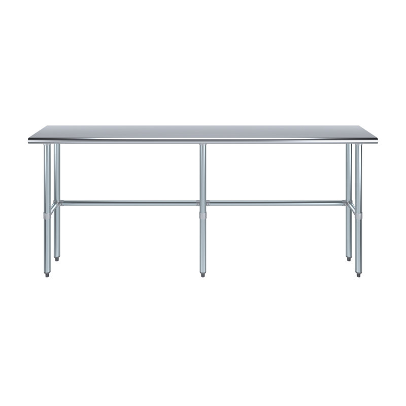 Table de travail en acier inoxydable, H 35 po x L 84 po x L 14 po