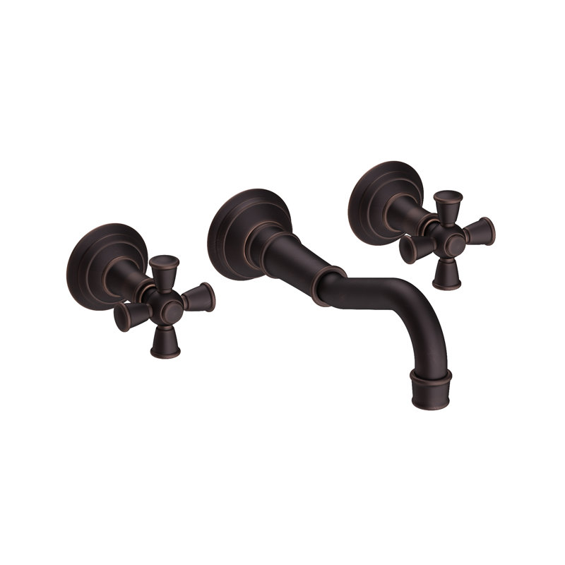 Jacobean Wall Mount Bathroom Faucet, Venetian Bronze