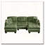Canapé en chenille en U avec repose-pieds et 4 coussins, vert-134042946-134042949