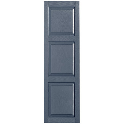 Custom Three Panel Cottage-Style Raised Panel Vinyl Shutters Pair
