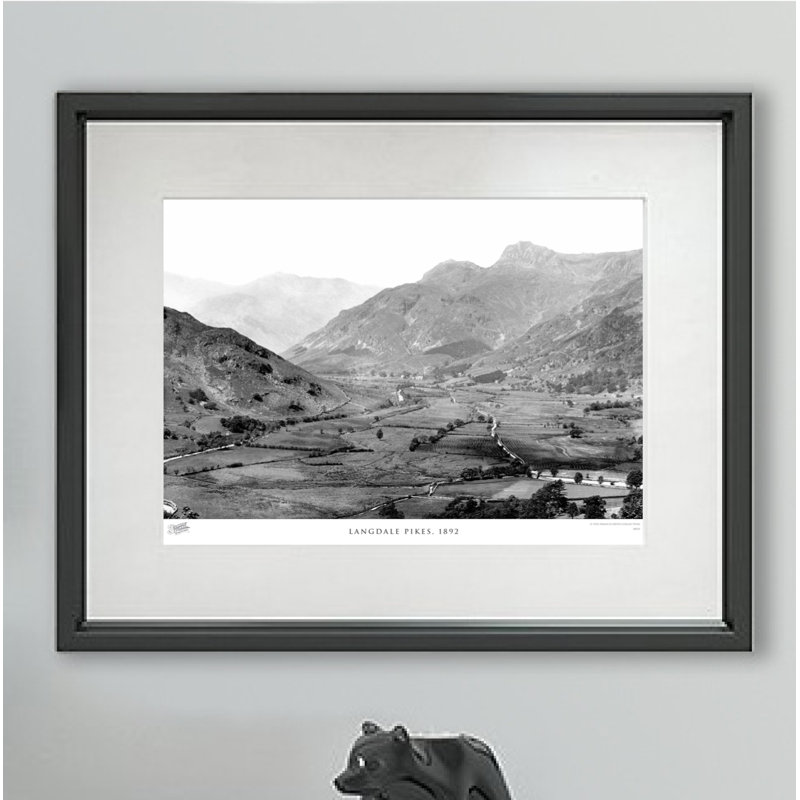 Langdale Pikes, 1892 by Francis Frith - Single Picture Frame Print, 45cm H x 60cm W x 2.3cm D