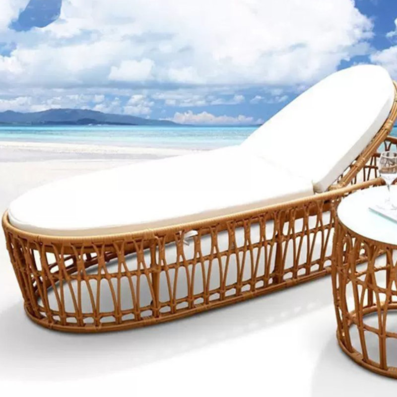 Chaise longue de plage inclinable pour l'extérieur