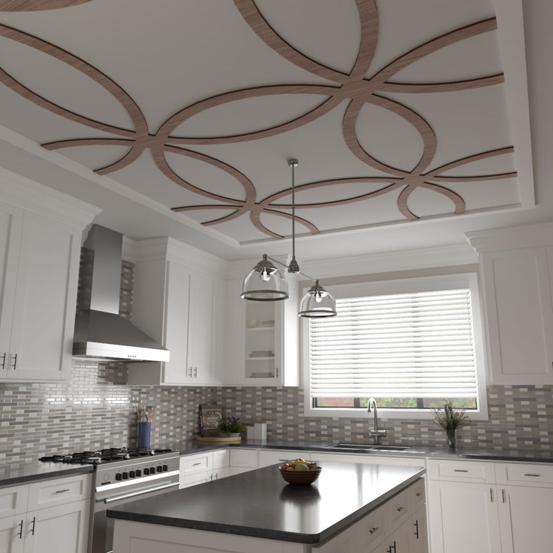 Charpente de plafond décorative Lilley, Noyer, H 47,25 po x l 47,25 po x P 0,375 po