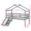 Lit mezzanine bas avec glissade, échelle, barrières de sécurité, cadre de toit de maison-1314070036