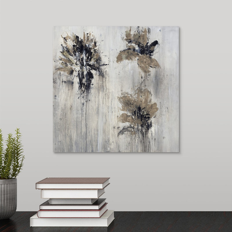 « pétale en métal », peinture sur toile, Toile tendue, H 12 po x l 12 po x p 1,25 po