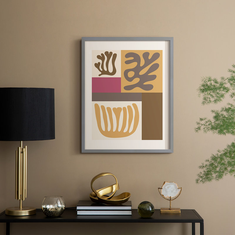 Matisse CCLV III, reproduction d'art encadrée - bois massif, H 21 po x l 17 po, Gris