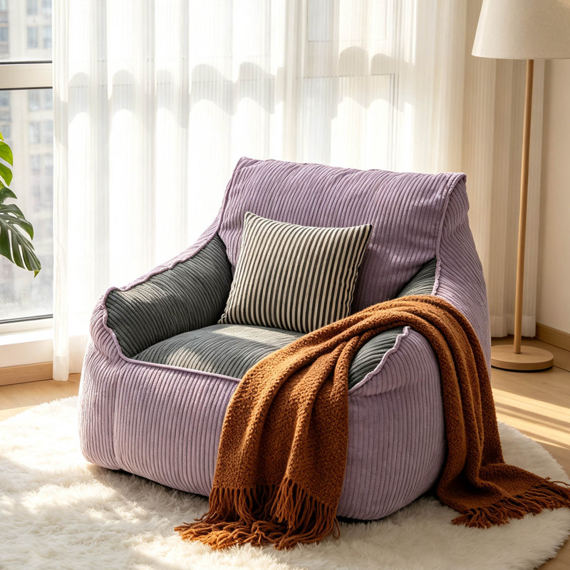 Fauteuil à billes Giant, Mauve / Gris