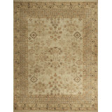 Hand Knotted Wool Oriental Area Rug in Beige/Cream