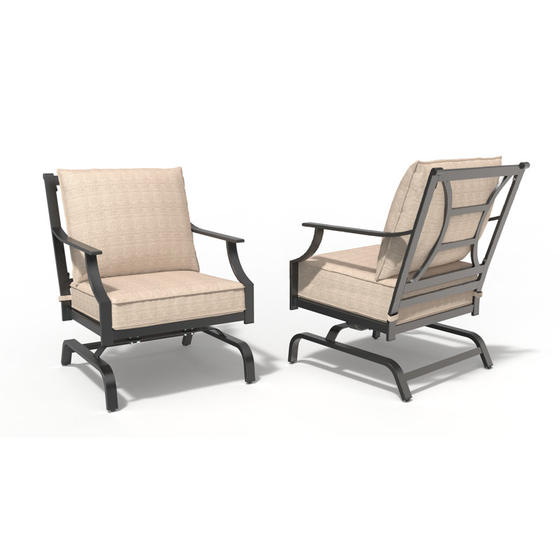 Chaise berçante de patio avec coussins, Sable