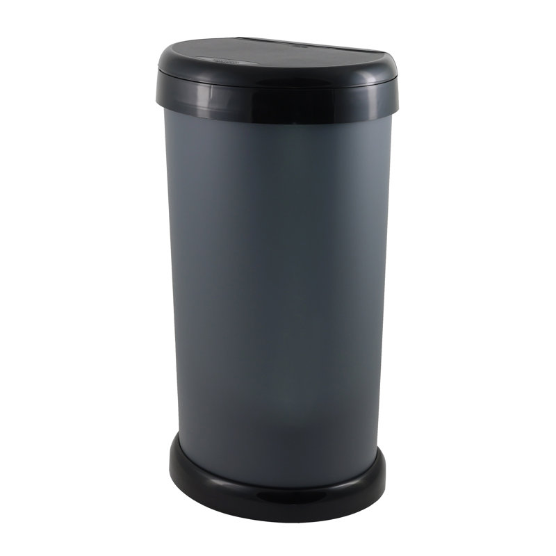 Moda Plastic Touch Top Kitchen Trash Can - 42L, Dark Grey