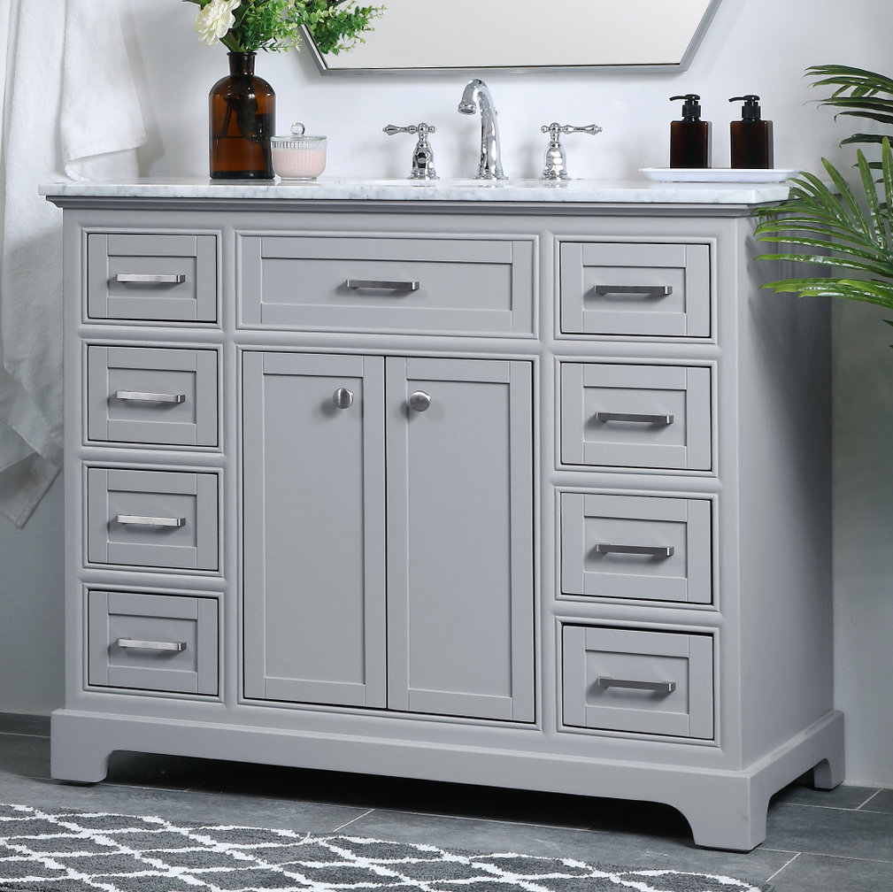 Hermes 42" Single Bathroom Vanity, Light Gray