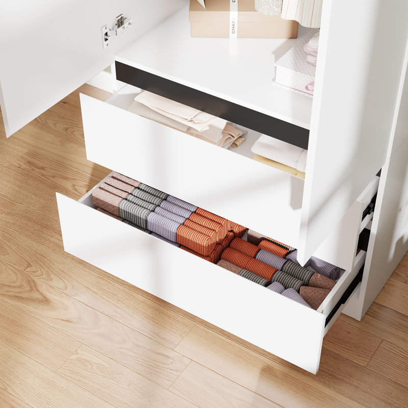 Armoire penderie 75 "avec 2 tiroirs