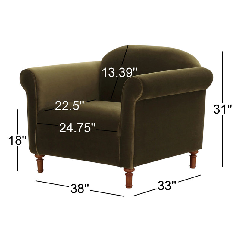 Harmony Armchair, Dark Green Velvet