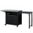 Expandable Outdoor Grill Cart With Dual Drop Leaf, Cabinet And Built-in Trash Bag Holder, Prep Station Kitchen Island Bar Cart-1394687916