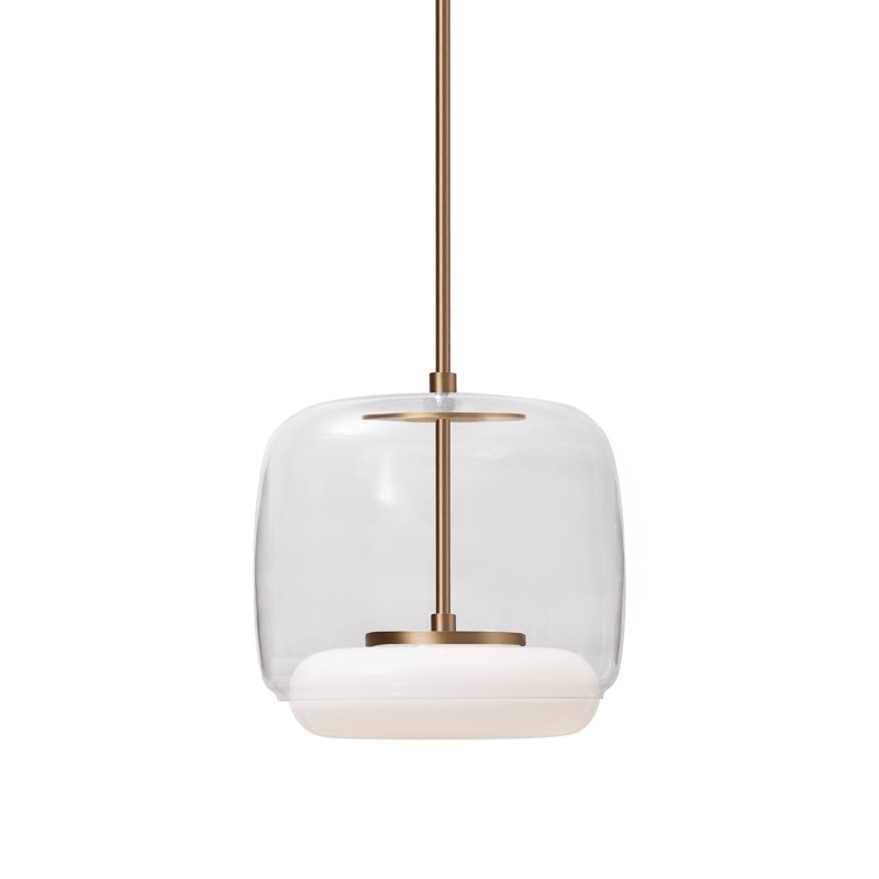 Enkel 1 - Light LED Pendant, Brushed Nickel, 57.88" H x 15" W x 15" D