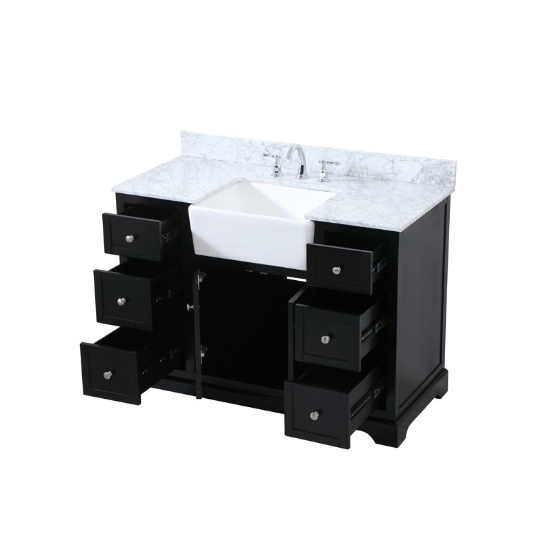 Ensemble de meuble-lavabo simple 48 po Pardue, Noir