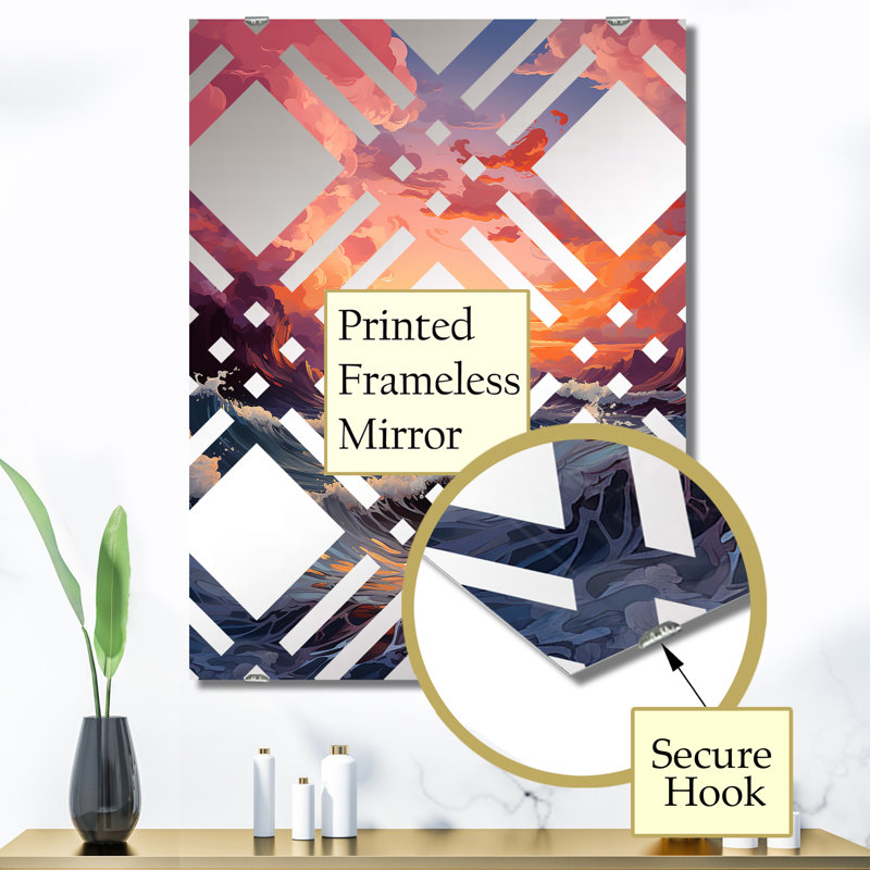 Gesse - Miroir coucher de soleil mural MIR139725, 40 po x 30 po