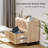 Wood Rattan 2 Drawer Lateral File Cabinet with Lock