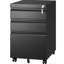 Classeur verrouillable en métal pour bureau, 3 tiroirs, noir, entièrement assemblé, intérieur spacieux, classeur mobile à mobilité douce, métal, matériel de bureau sécuritaire, mouvement-1441316653