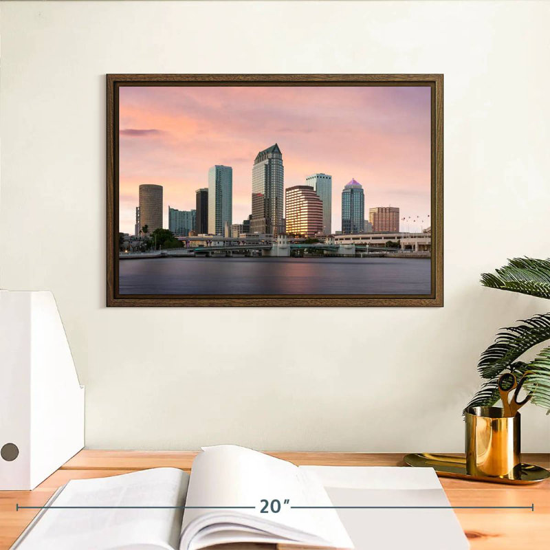 Tampa Bay, 13 po x 9 po, Cadre flottant noyer