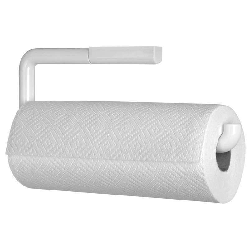 White Plastic Wall-Mounted Paper Towel Holder, 13" x 5"