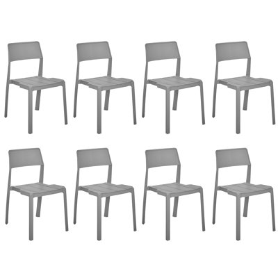 Set Of 8 Plastic Dining Chairs, Stackable Indoor Outdoor Chairs, No Assembly Modern Heavy Duty Patio Dining Side Chairs For Kitchen, Dining Room, Backyard And Event Seating