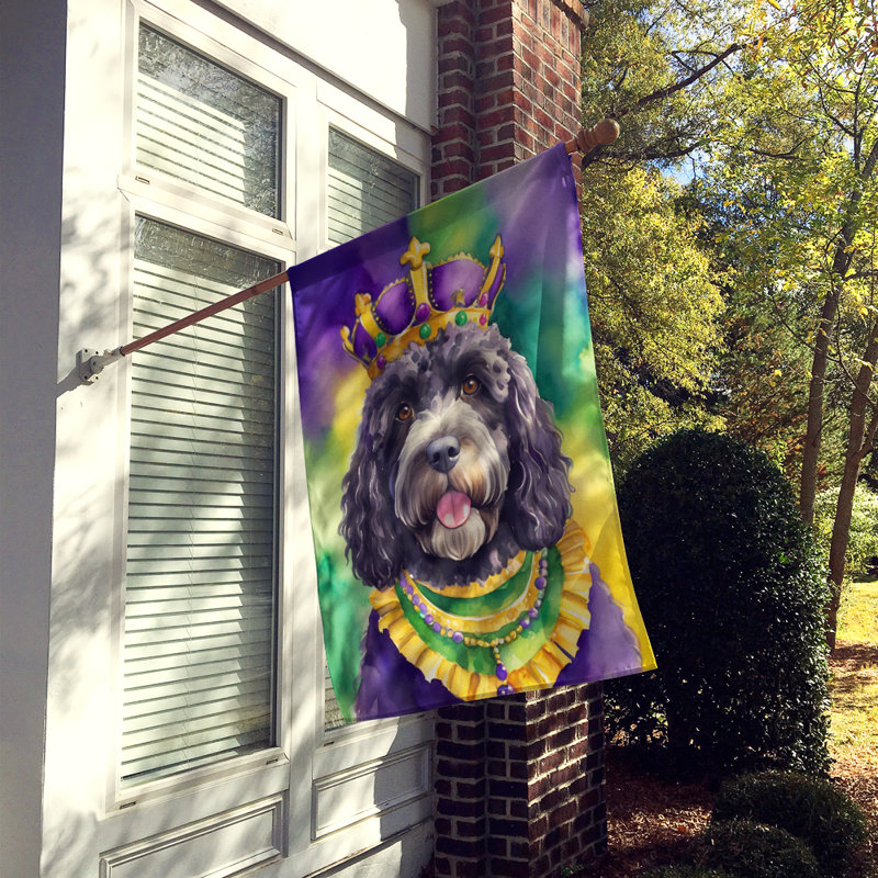 Carlin, roi du Mardi gras, drapeau de jardin
