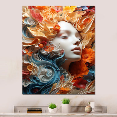"Portrait de femme surréalisme éternel" sur métal