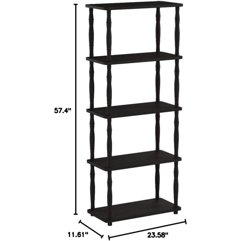 Elva 23.6'' W Plastic Shelving Unit, Espresso/Black
