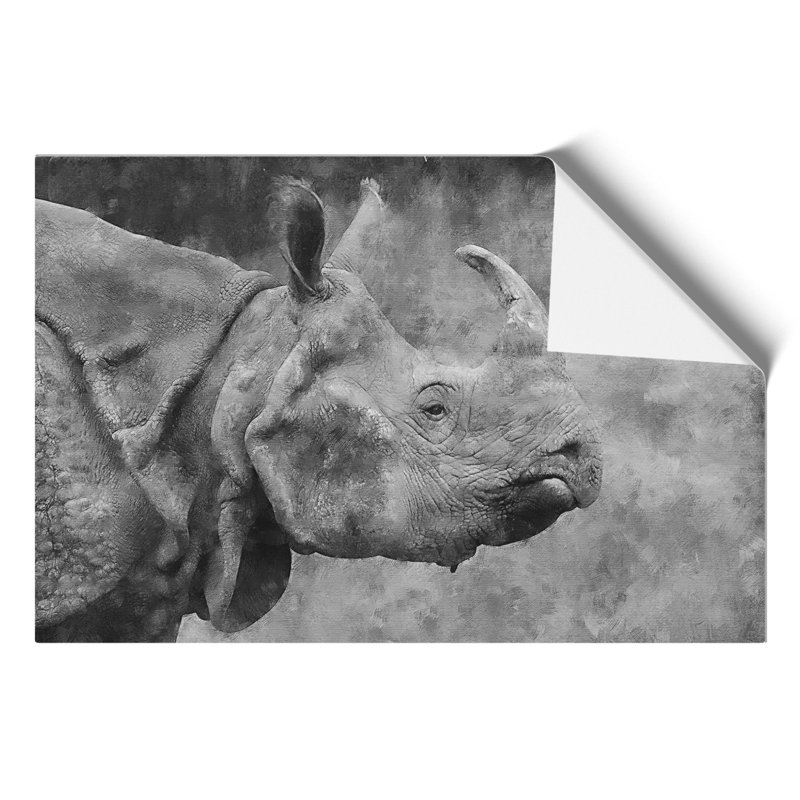 A Rhino Painting - Frameless Print, 30cm H x 42cm W x 0.1cm D