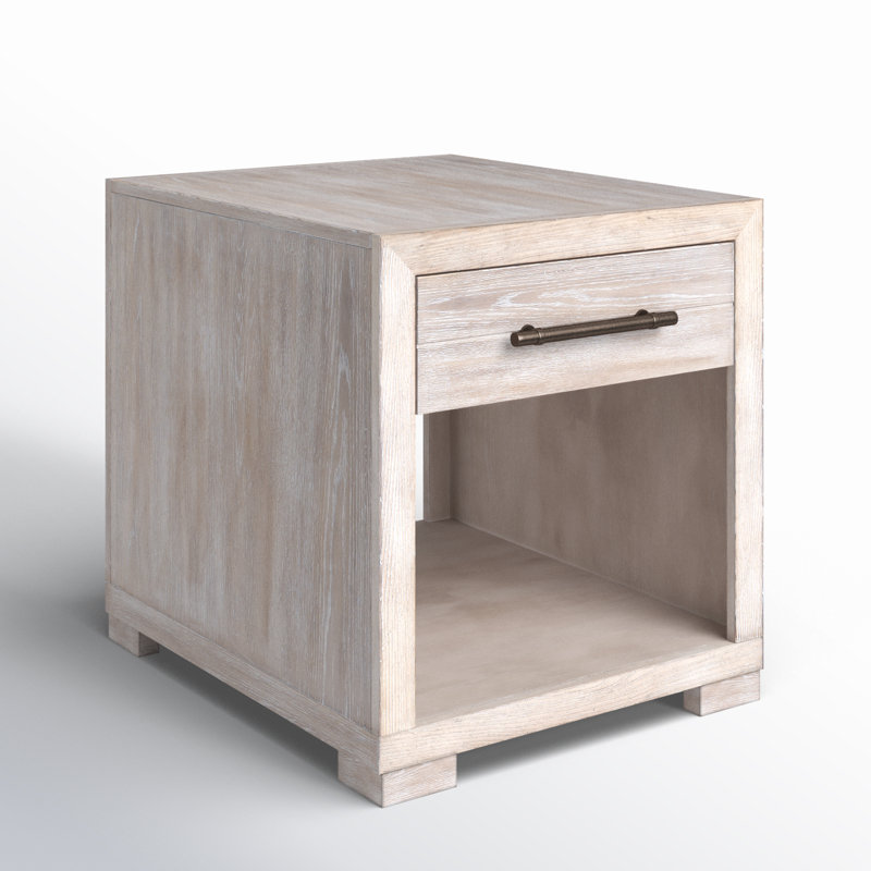 Appleton End Table with Storage, Weathered Oak