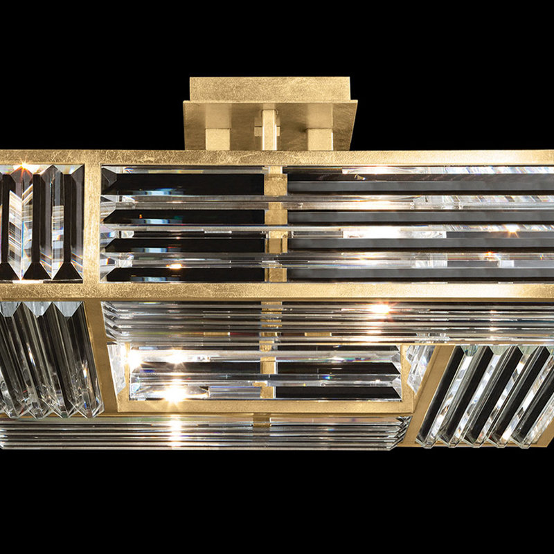 Gold Crystal 25" LED Semi Flush Mount Light