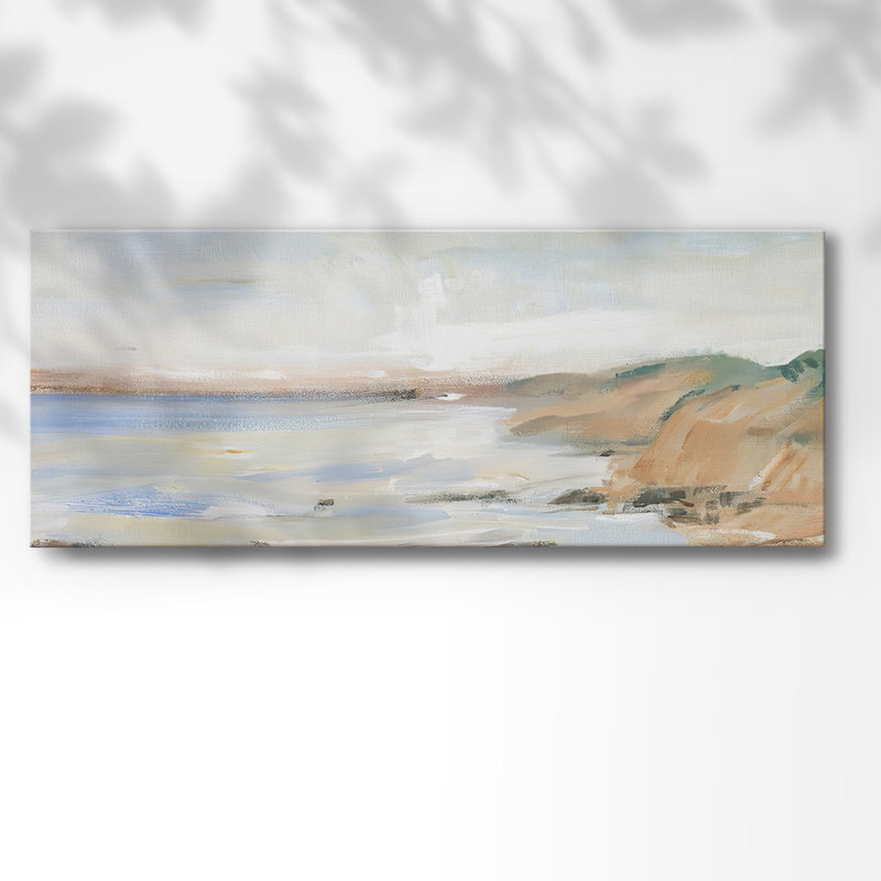 Étude de rivage II sur toile, H 12 po x l 30 po x P 1,5 po