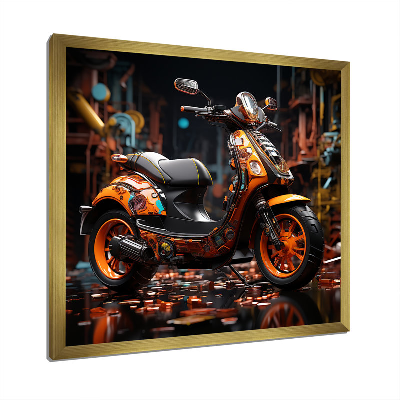 Scooter Serenity Nightly City II, H 30 po x l 30 po x P 1 po, Cadre doré simple