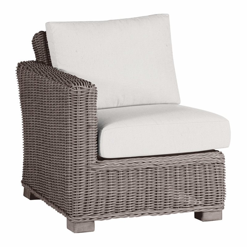 Rustic Woven Sectional Left, No Welt, Natural White, Oyster