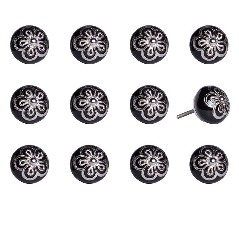 Paquet de boutons ronds de 1 1/2 po de diamètre peint à la main Belmiro