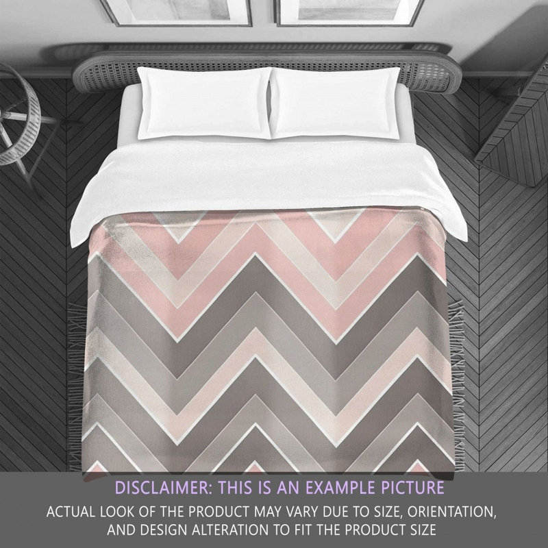 Chevron Comforter, Queen Comforter, Gray/Pink