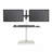 Soar™ Rise Electric Sit/Stand Arm Height Adjustable Silver Motorized Multi Screen Desktop Mount with Shelving Holds up to 10 lbs