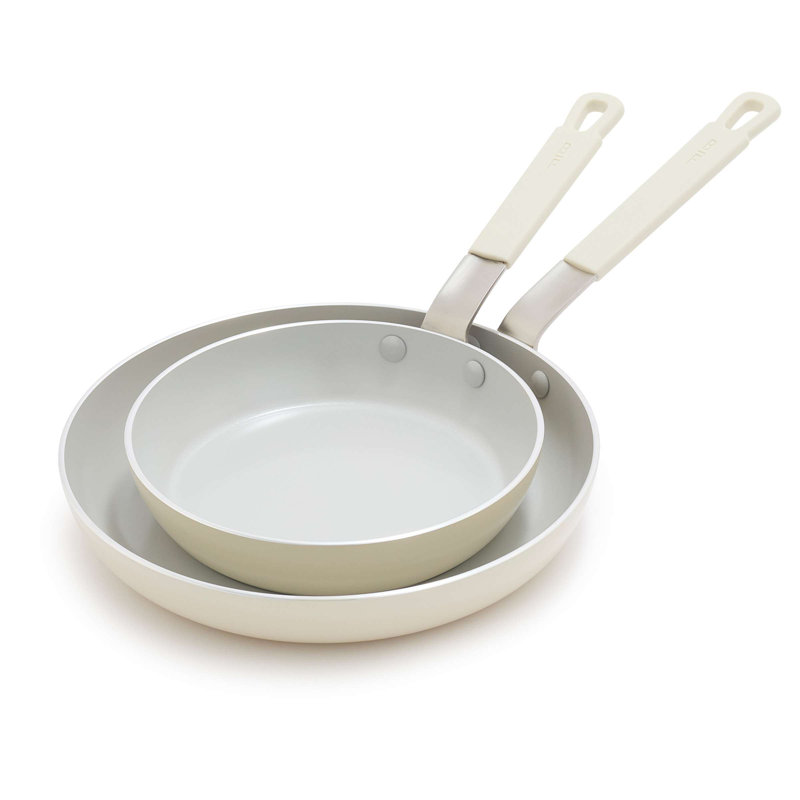 Ensemble de poêles antiadhésives 8 po et 10 po Bobby Flay par GreenPan, Blanc