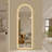 LED Full Length Wall Mirror With Symmetrical Arch Design, Frosted Glass Border, And Dimmable 3 Color Temperature Lighting