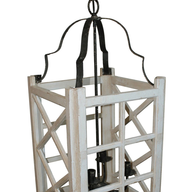 Lustre rectangulaire lanterne 4 lumières Raevon