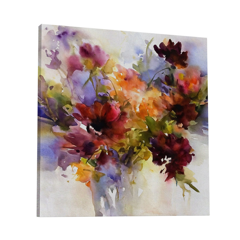 "Abdouallah Floral", ensemble de 1 reproduction sur toile tendue sur toile, H 8 po x l 8 po x P 1,5 po