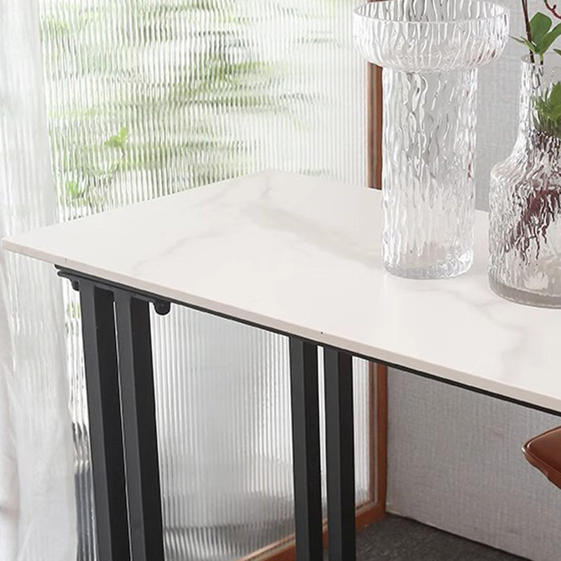 Une table de bar longue et luxueuse, Blanc, H 41,3 po x L 78,7 po x l 15,7 po