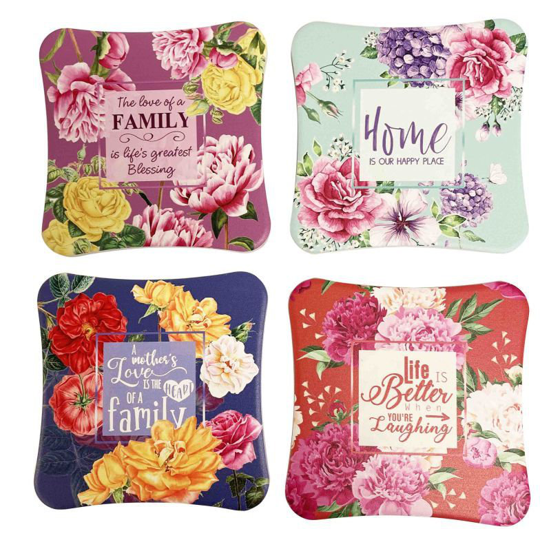 Ensemble de sous-verres carrés 4 pièces