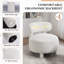 Chaise de salle d'attente, fauteuil d'appoint en tissu Teddy sans accoudoirs avec pieds courbés en bois massif-119338809