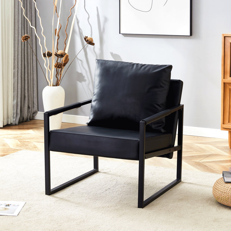 Fauteuil d'appoint rembourré, Noir