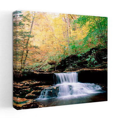 USA Pennsylvania Benton Ricketts Glen State Park Waterfalls at Glen Natural Area 1 Piece Wrapped Canvas Wall Art