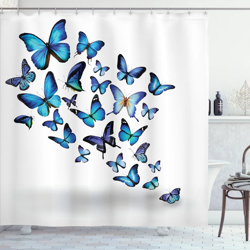Shower Curtain with Hooks Included, 70" H x 69" W