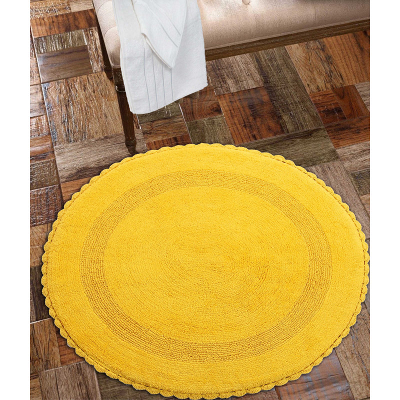 Jarris Cotton Bath Rug, Yellow