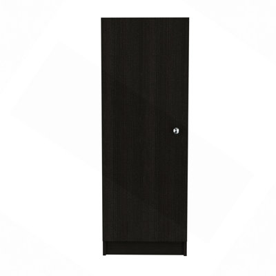 Single Door Pantry Storage Cabinet With Four Interior Shelves